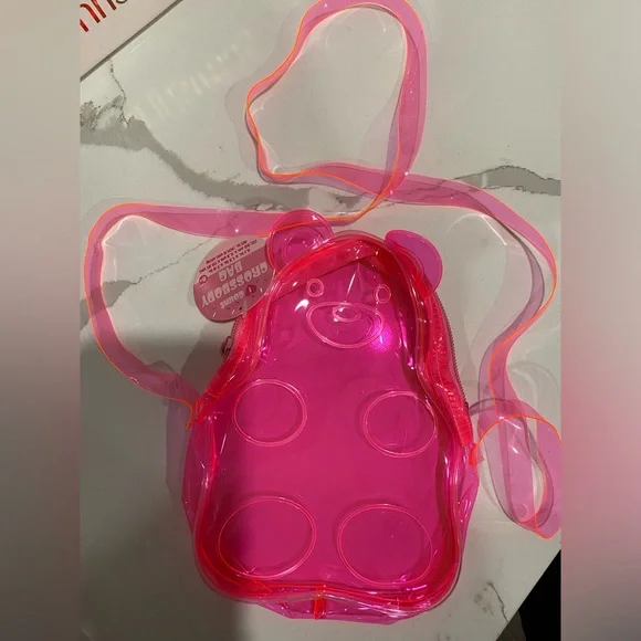 Target Bullseye Playground Valentine Hot Pink Gummy BEAR Crossbody Bag NEW - Picture 1 of 3